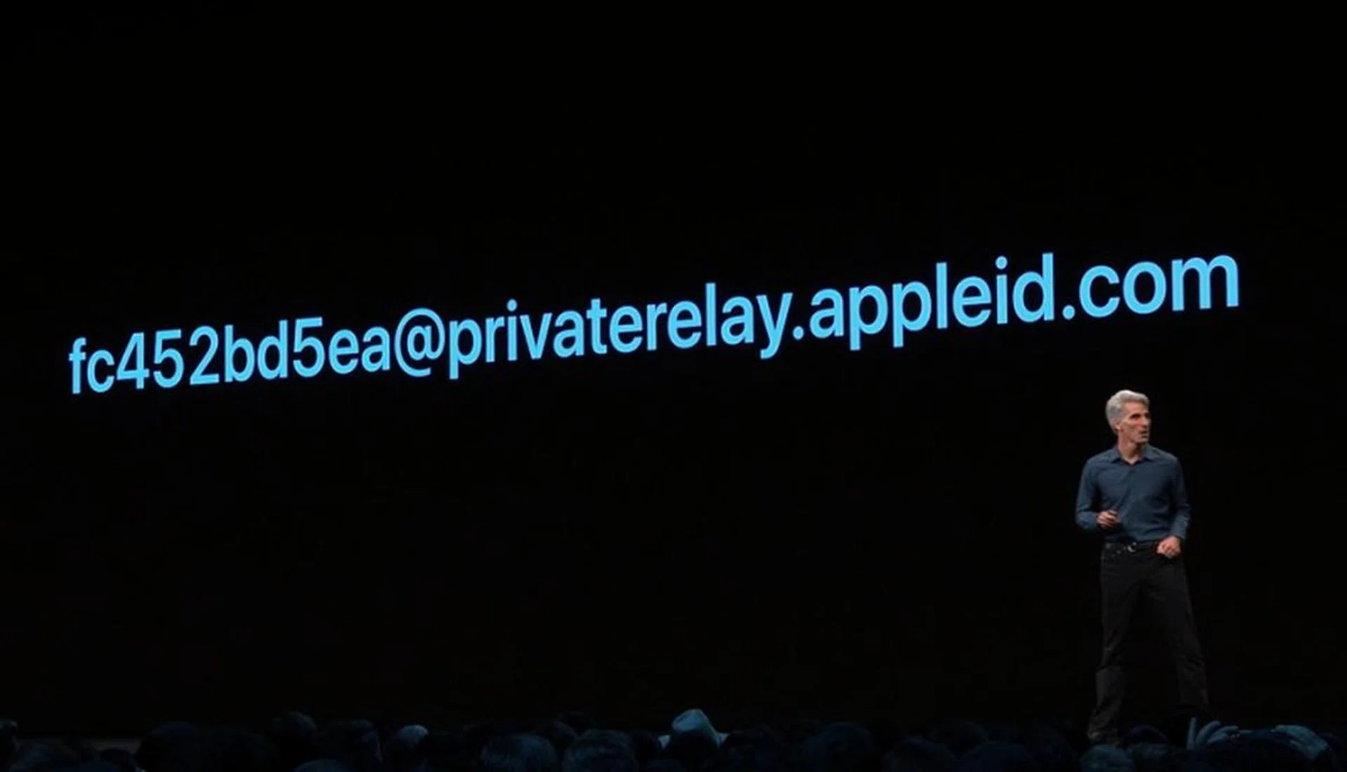 A sample of the unique random email address that's generated for each app.