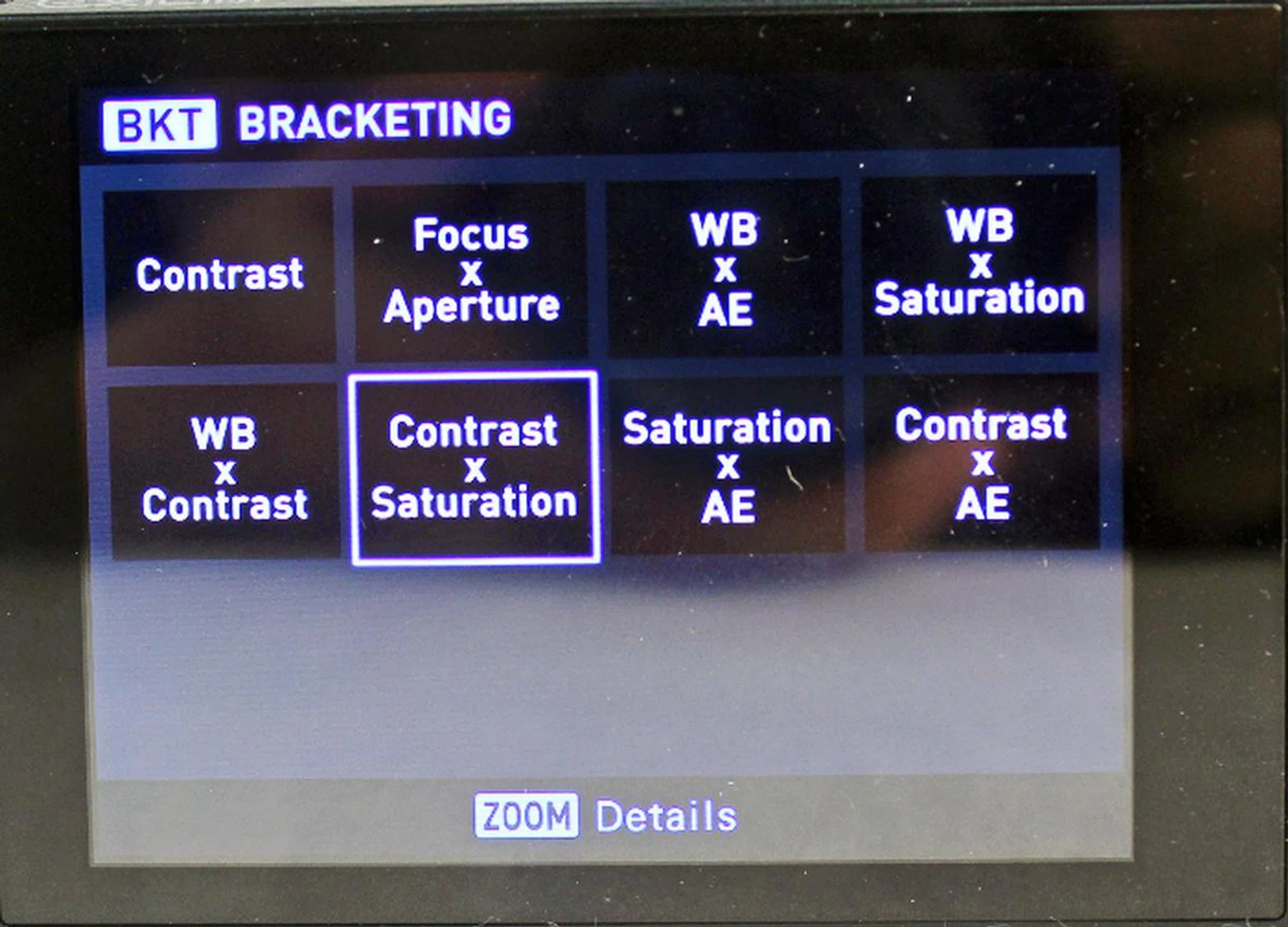 The EX-100's Intelligent Bracketing function offers various combinations of shoot settings so you can get different results without having to manually adjust the setting multiple times. 
