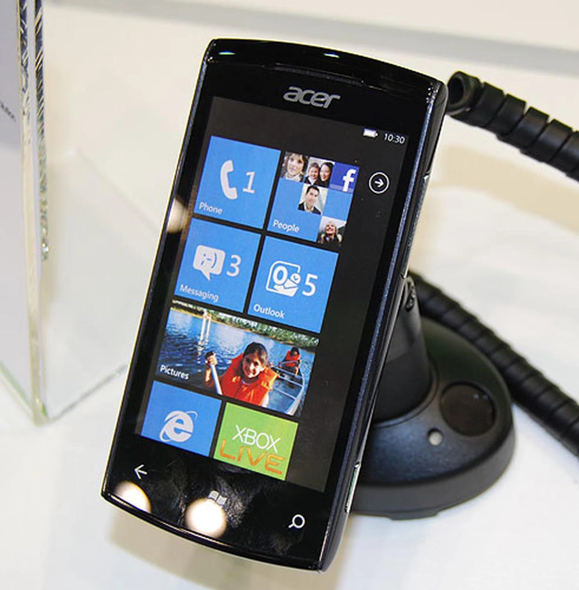 The Acer W4 here is but a mockup but Acer will be putting the latest Windows Phone 7 Mango update on it. It uses a Qualcomm MSM8255, 1GHz processor with a 5MP camera. Microsoft lists a November 2011 launch date for this smartphone.