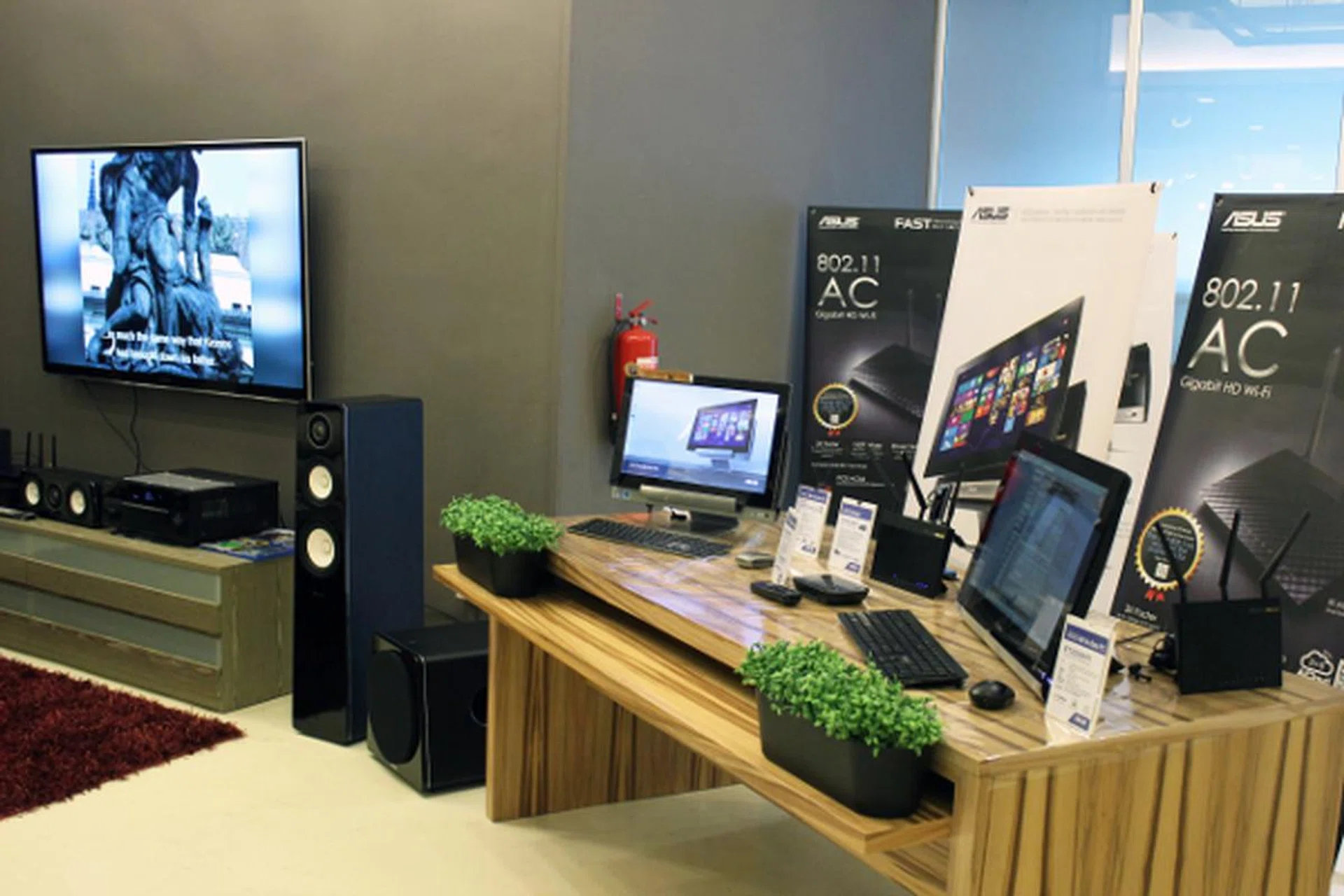 The AV equipment was set up well ahead of the event's starting time.