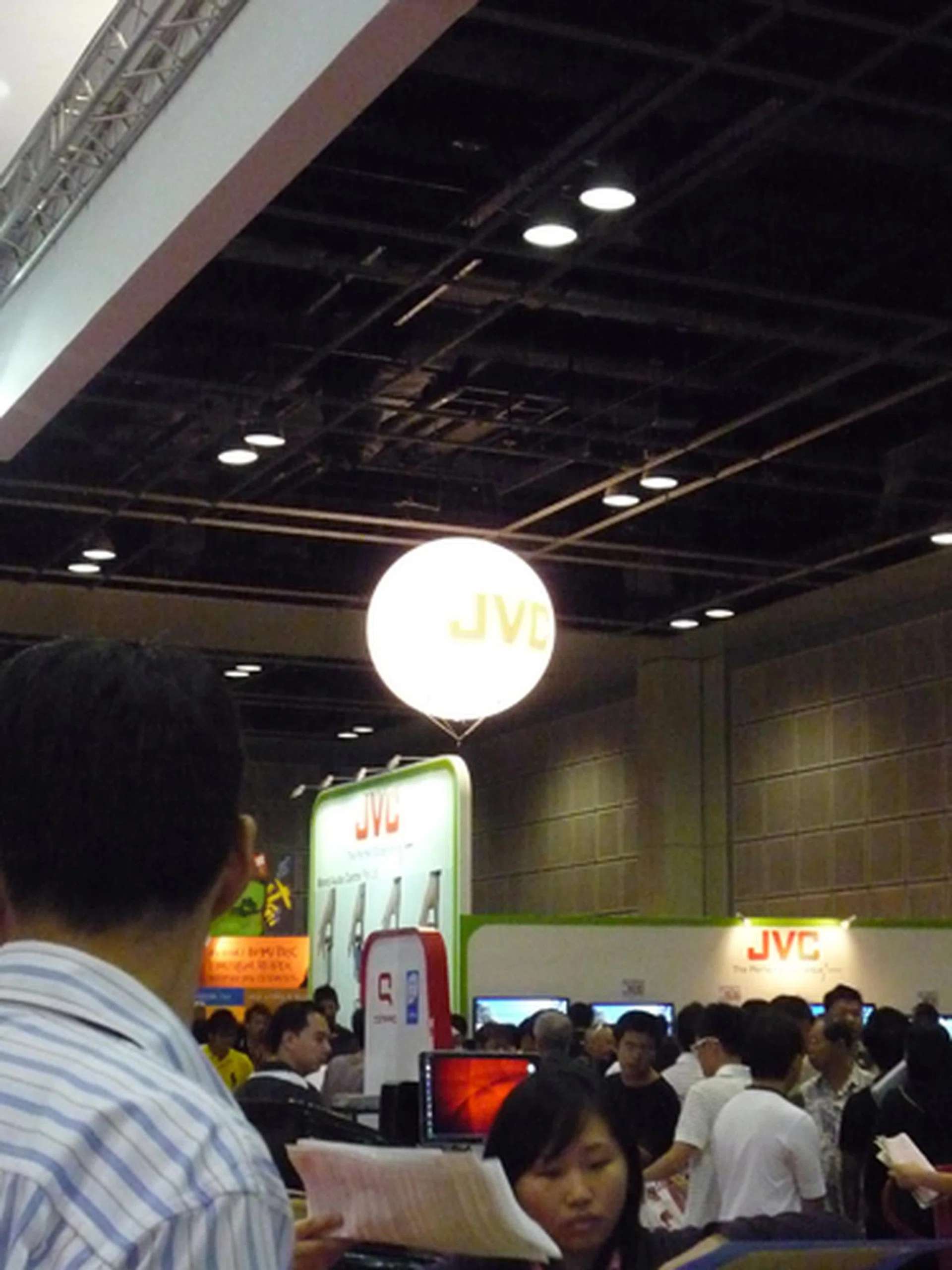  The highly congested JVC booth is spotted.  