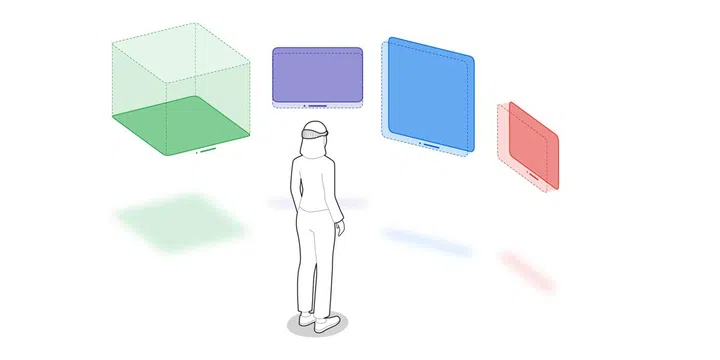 Apple Vision Pro's operating system allows for apps to be controlled in a 3D space.