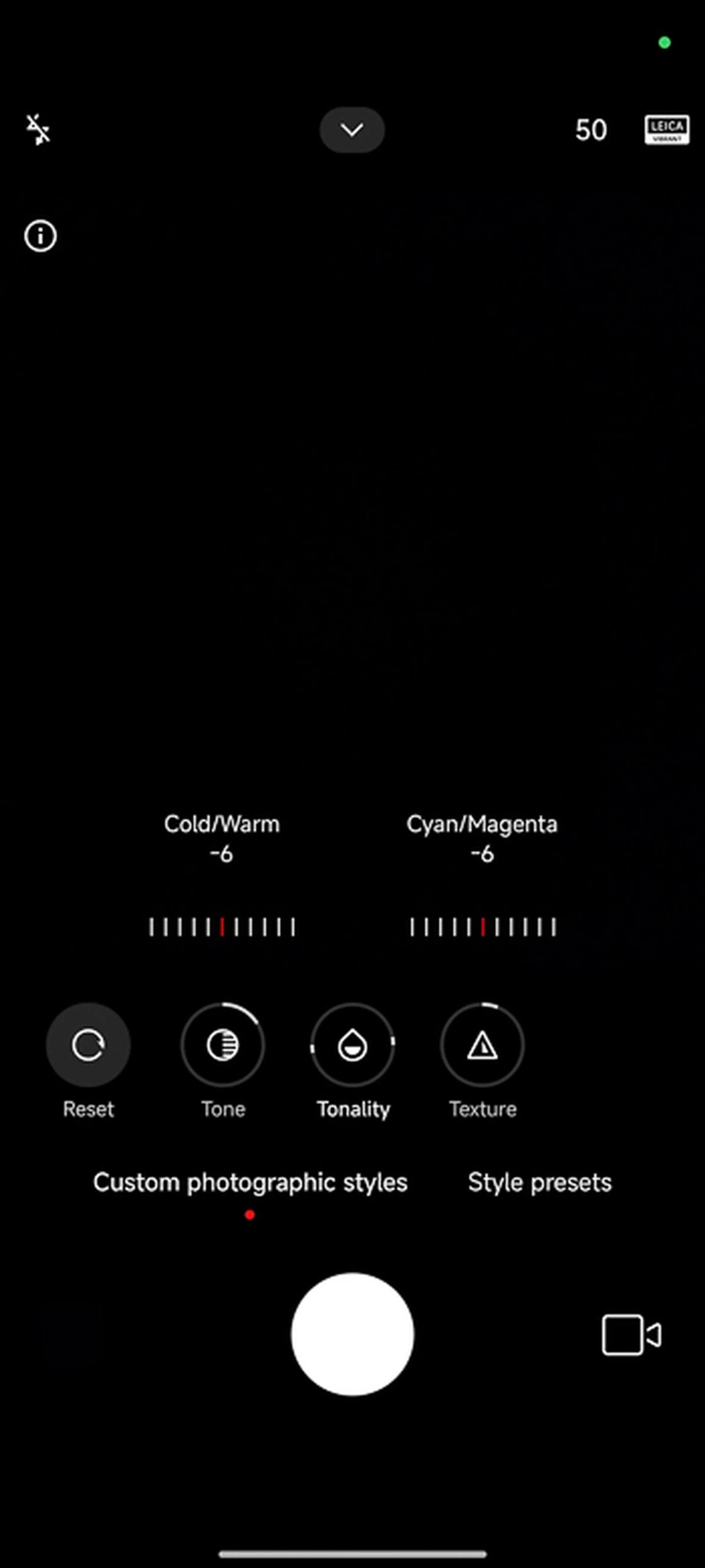 Custom Photographic Styles adjustments.