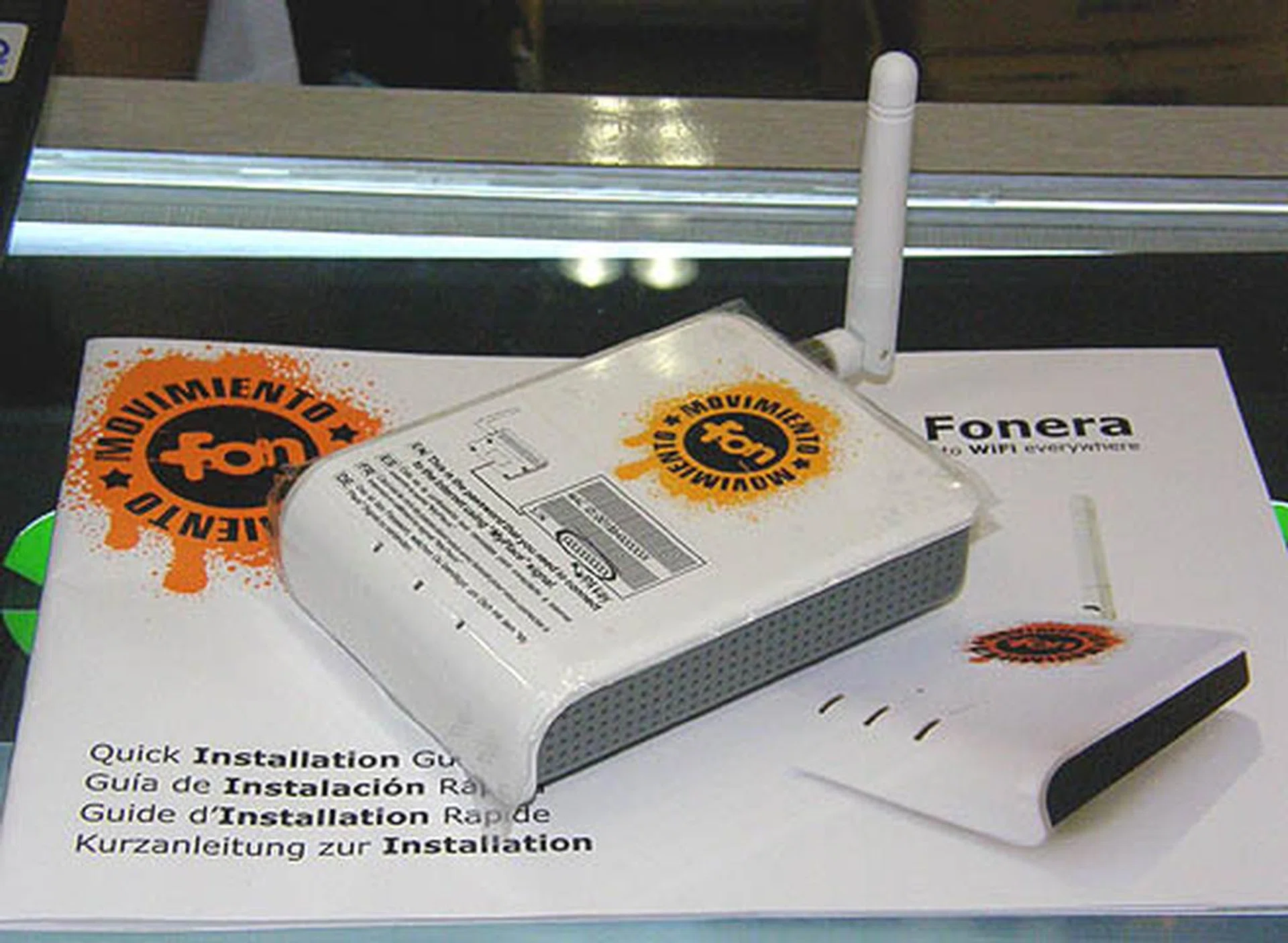  This small wireless router from La Fonera only shares internet access wirelessly. There are no ports for wired connections. It will also automatically share internet access with other La Fonera routers within range. It's portable and suitable for those intending to use VoIP on the go. What's best is its $39 price.  