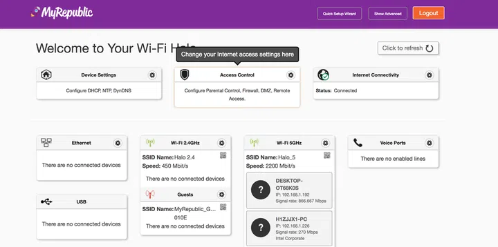 Instead of a confusing interface that looks like a leftover from the 90s, the Wi-Fi Halo comes with a modern UI that anyone can use.