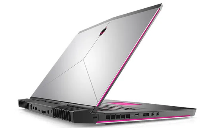 Note how the lid is set further inward on the notebook's body. (Image Source: Alienware)