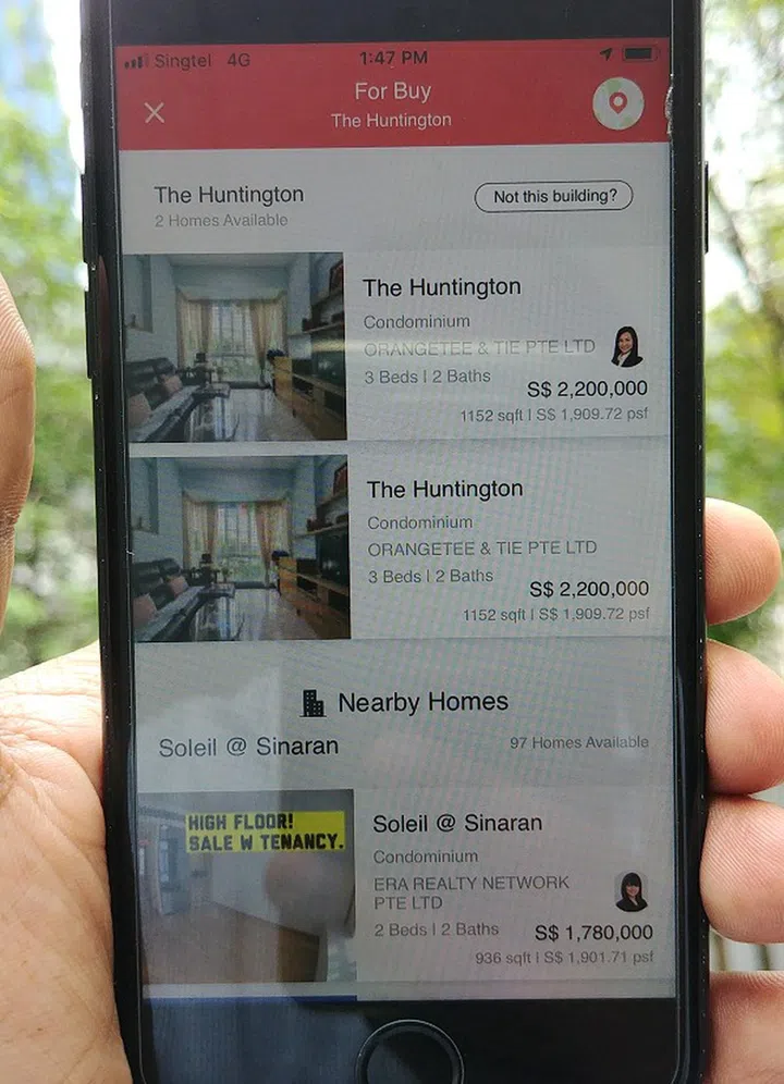 4) Like what you see? You can pull up a full list to browse all options. The lens also brings up other nearby propery options for consideration too.