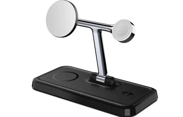 The HyperJuice 4-in-1 Qi2 charging stand.