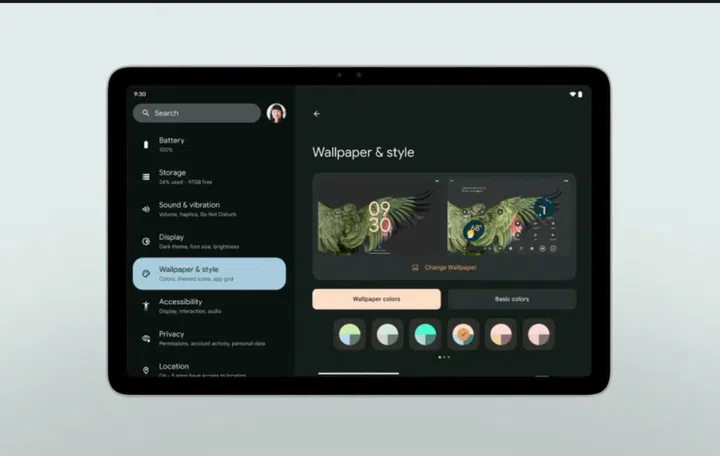Like the Pixel 7 you can personalise your tablet as you wish. 