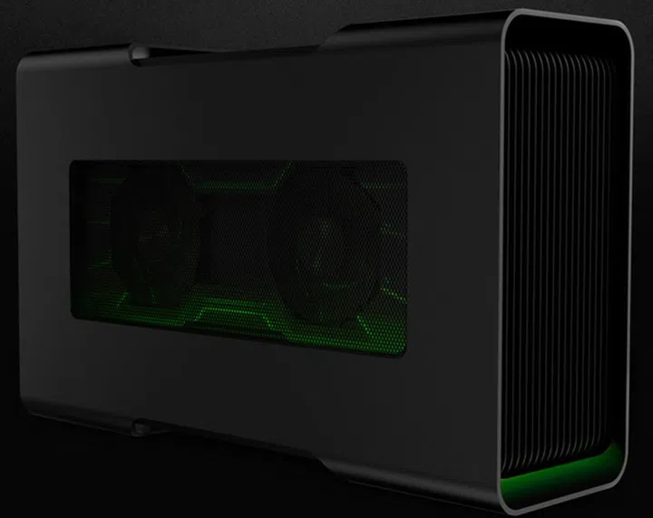 The Razer Core accepts desktop GPUs and functions as a booster to give the Razer Blade Stealth the gaming horsepower it needs.
