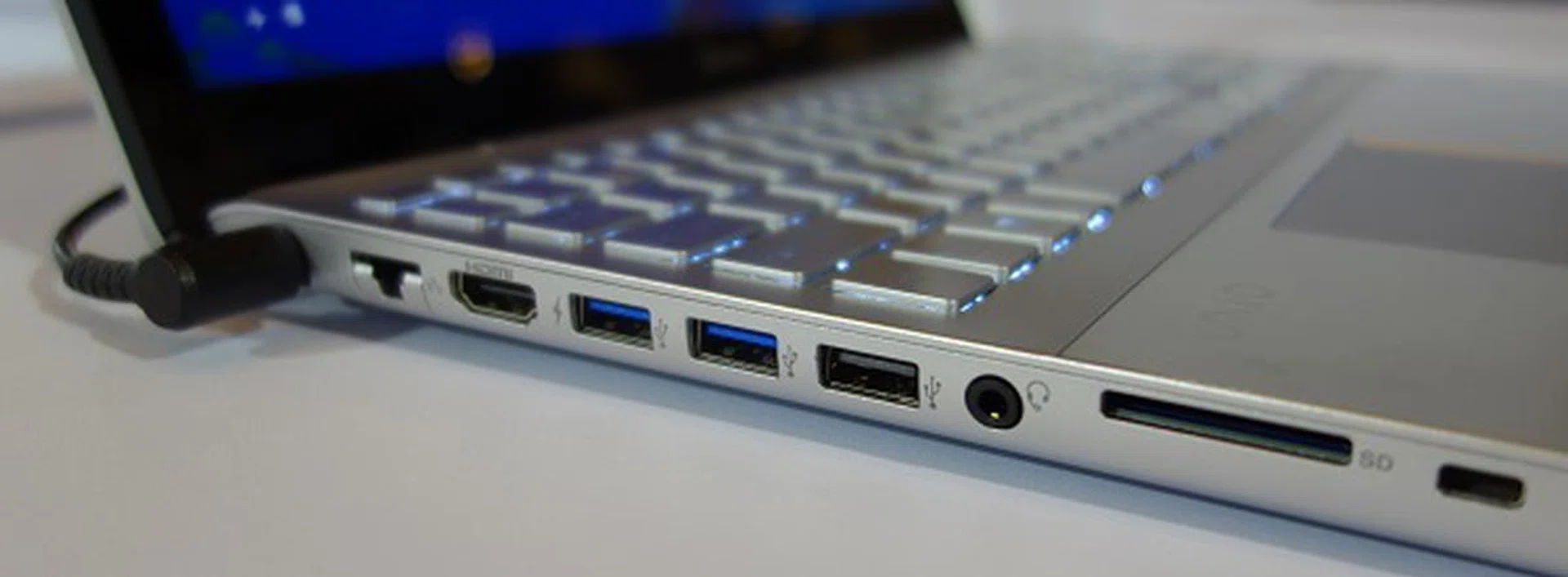 HDMI, wired Gigabit ethernet, USB3.0 ports and card reader; the VAIO Fit 15 has a reasonably good selection of connectivity and expansion options.