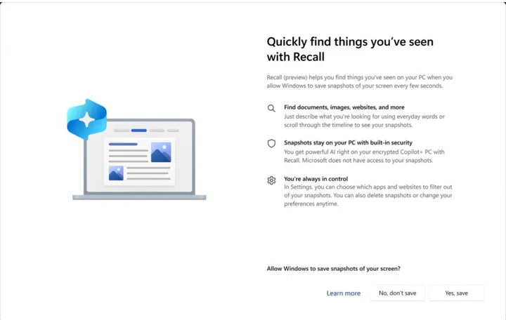 How Recall works. Images source: Microsoft.