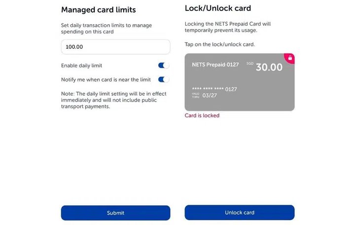 More examples of using the app to manage the cards.