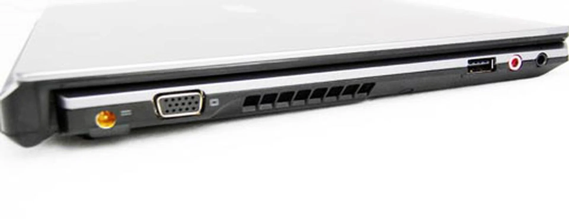 The other side keeps it simple with another USB port, VGA and audio jacks.