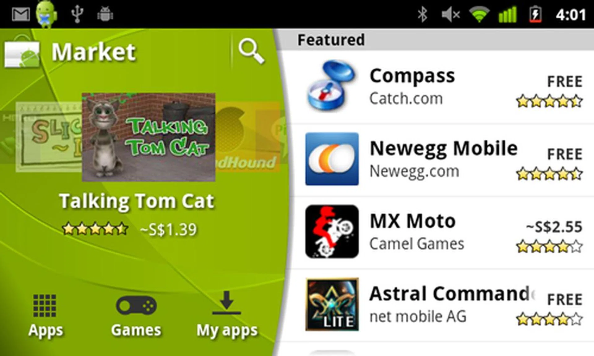 An updated Android Market comes with an easier to read layout and better accessibility to apps.