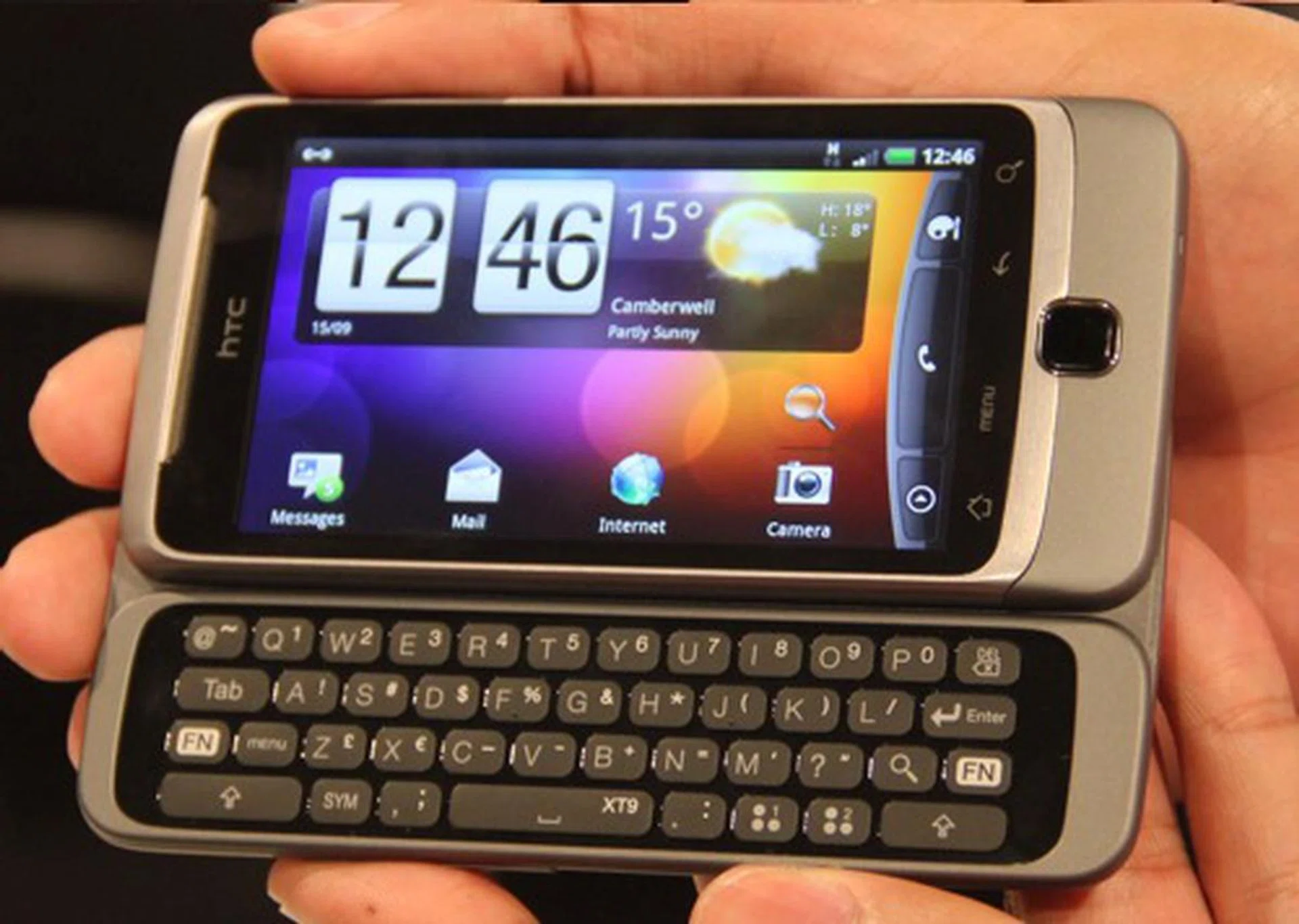 Here is the HTC Desire Z, with built-in QWERTY keypad.