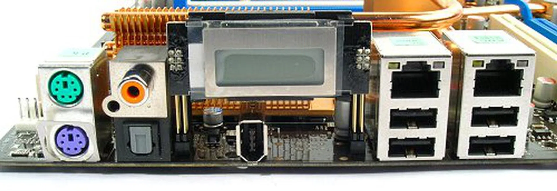 Rear panel isn't as packed as other R.O.G. boards. There aren't any eSATA connectors and the LED light switch is also not available.