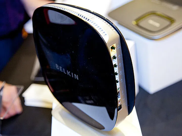 The Belkin Advance N900 DB Wireless Dual-Band N+ Router which comes with four Gigabit Ehternet ports and two USB 2.0 high-speed ports.