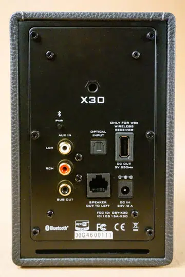 A whole host of connection options are available for the X30 - more than your regular bookshelf/desktop speakers.