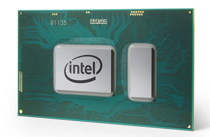 The front of an 8th-gen Intel Core U-series CPU. (Image source: Intel)