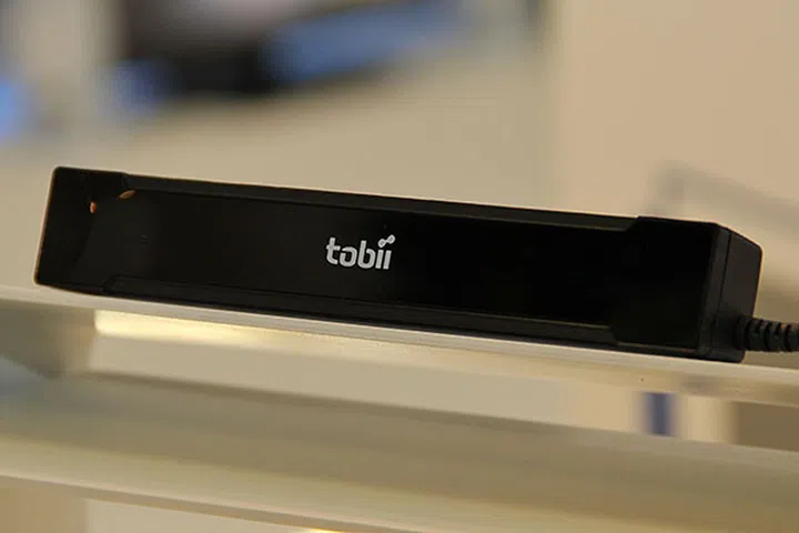 The new Tobii eye tracker is thinner, quicker, and more precise than the one showcased during last year's IFA and this year's CES.