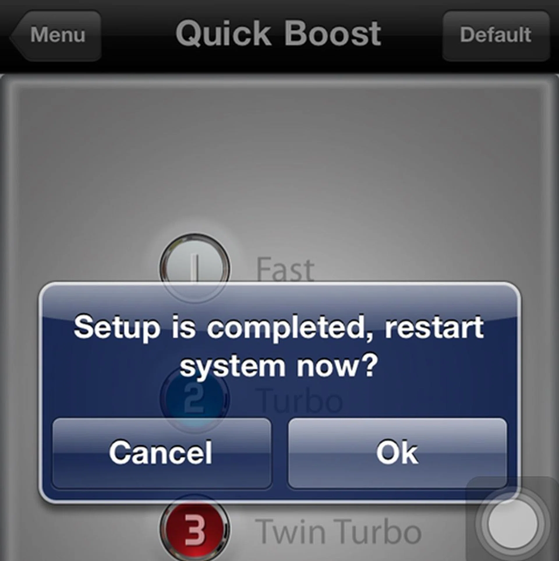 After selecting Fast Mode, we had to reboot our system.