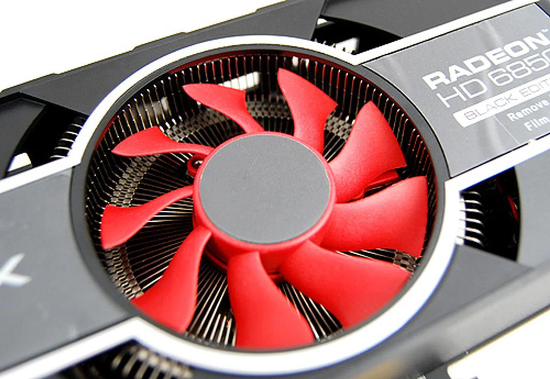 The XFX Radeon HD 6850 Black Edition has a radial heatsink design, which is strikingly similar to a reference card.