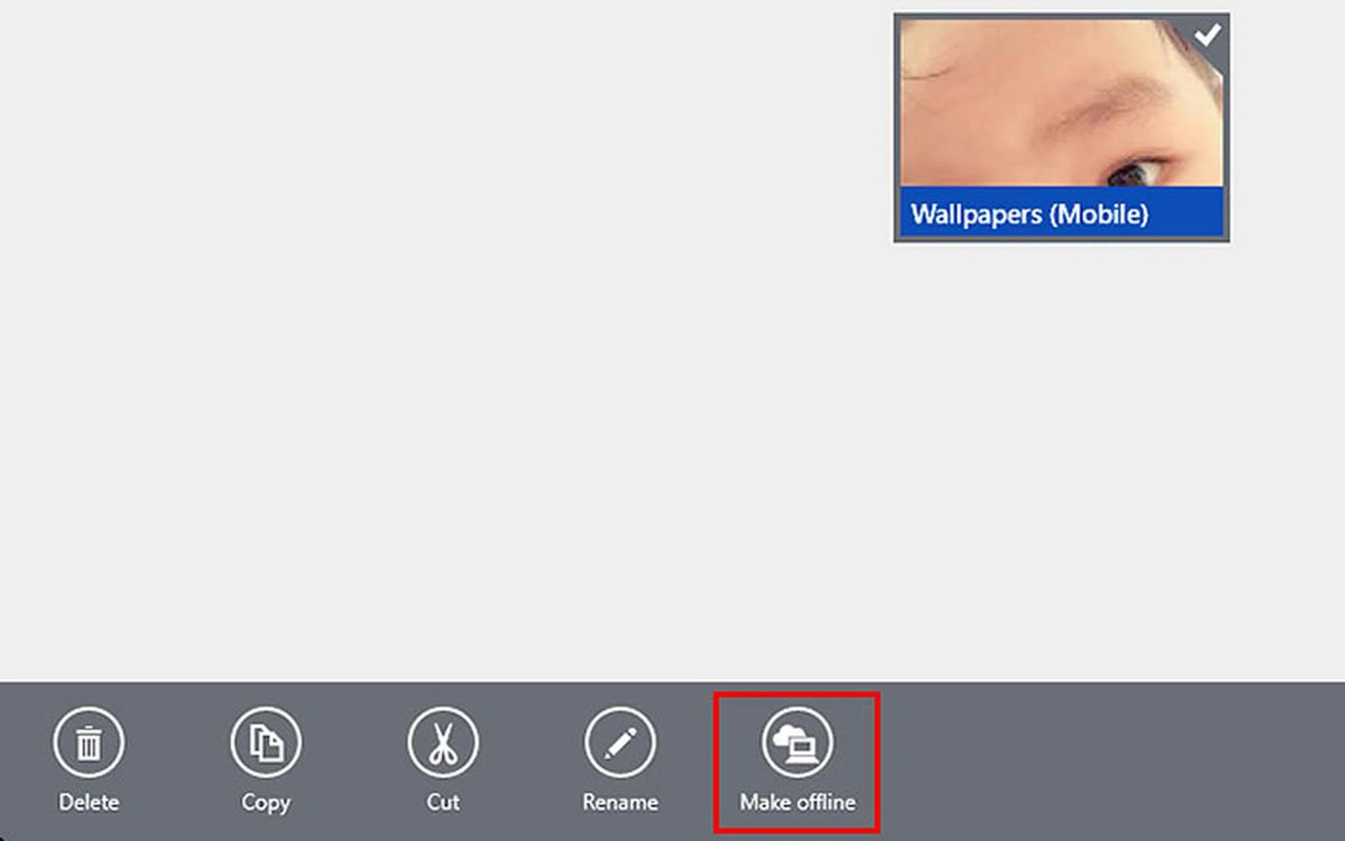 The same can be done in the Modern-style SkyDrive app. Of course, when you're done with a file and wish to free up some space, you can make the file 'online-only' again. 