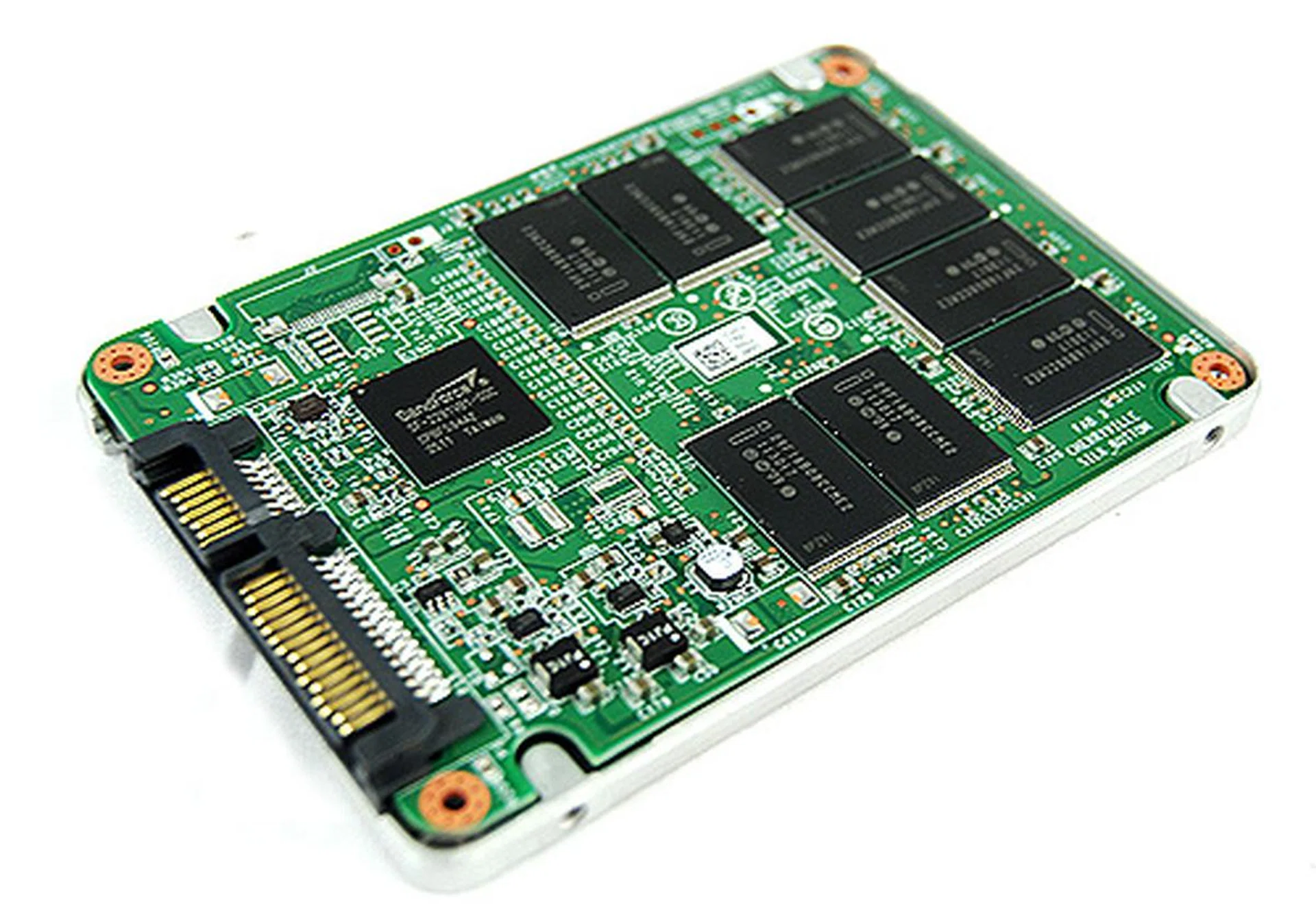 Peeling off the cover reveals the innards of the drive.