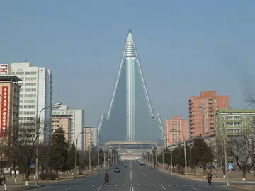 Pyongyang's Ryugyong Hotel.