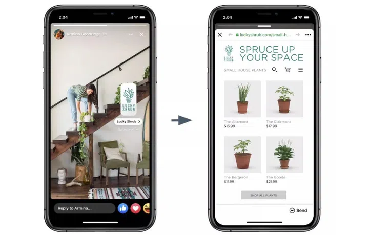 How sticker ads will work. Image courtesy of Facebook. 