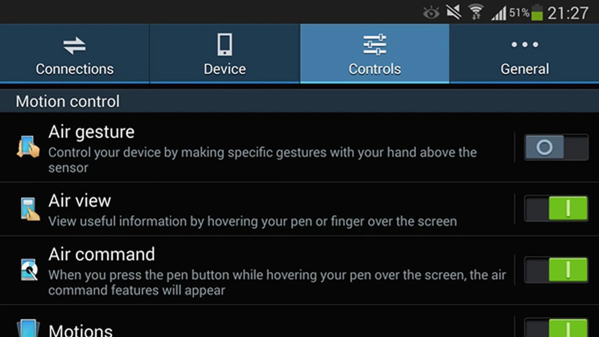 Air Gesture, Air View and Air Command are found on the Galaxy Note 3.