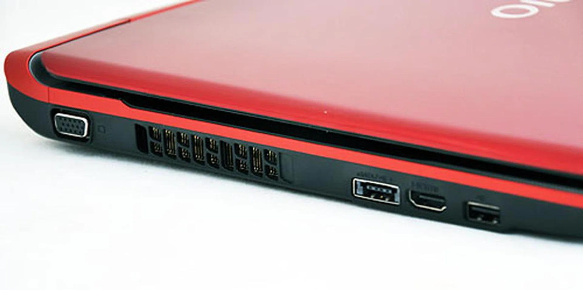 On the left side, you get a VGA port, an eSATA-USB combo port with "Sleep and Charge" functionality, HDMI and another USB port.