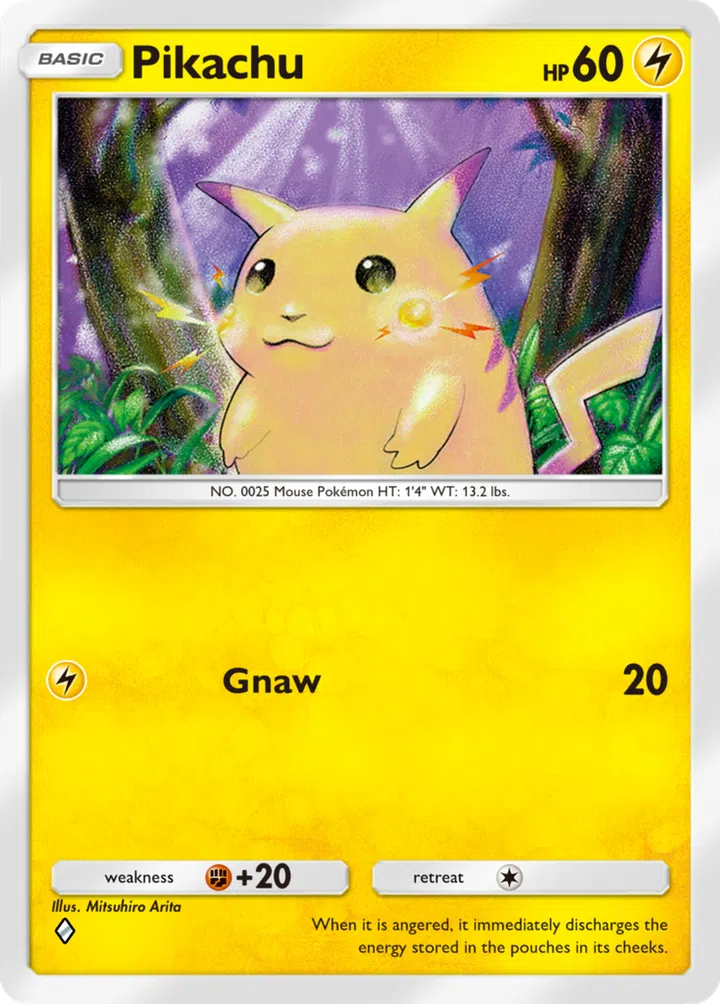The selection of cards also include the first-generation Pikachu, with realistic and attainable body goals. Image: The Pokémon Company.