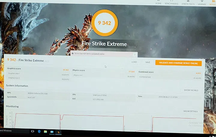 How fast are the new NVIDIA mobile GPUs? The mobile variant of the GeForce GTX 1080 managed a score of 9342 on Fire Strike Extreme.
