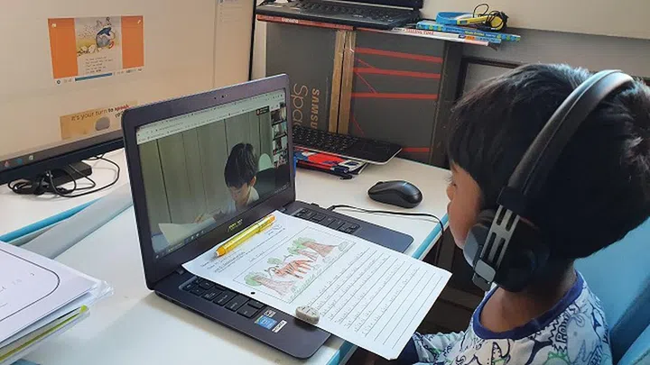 A class video meet where each student presents their composition and accompanying sketch. The step-by-step guidance to arrive at the outcome is very thorough - kudos to the teachers.