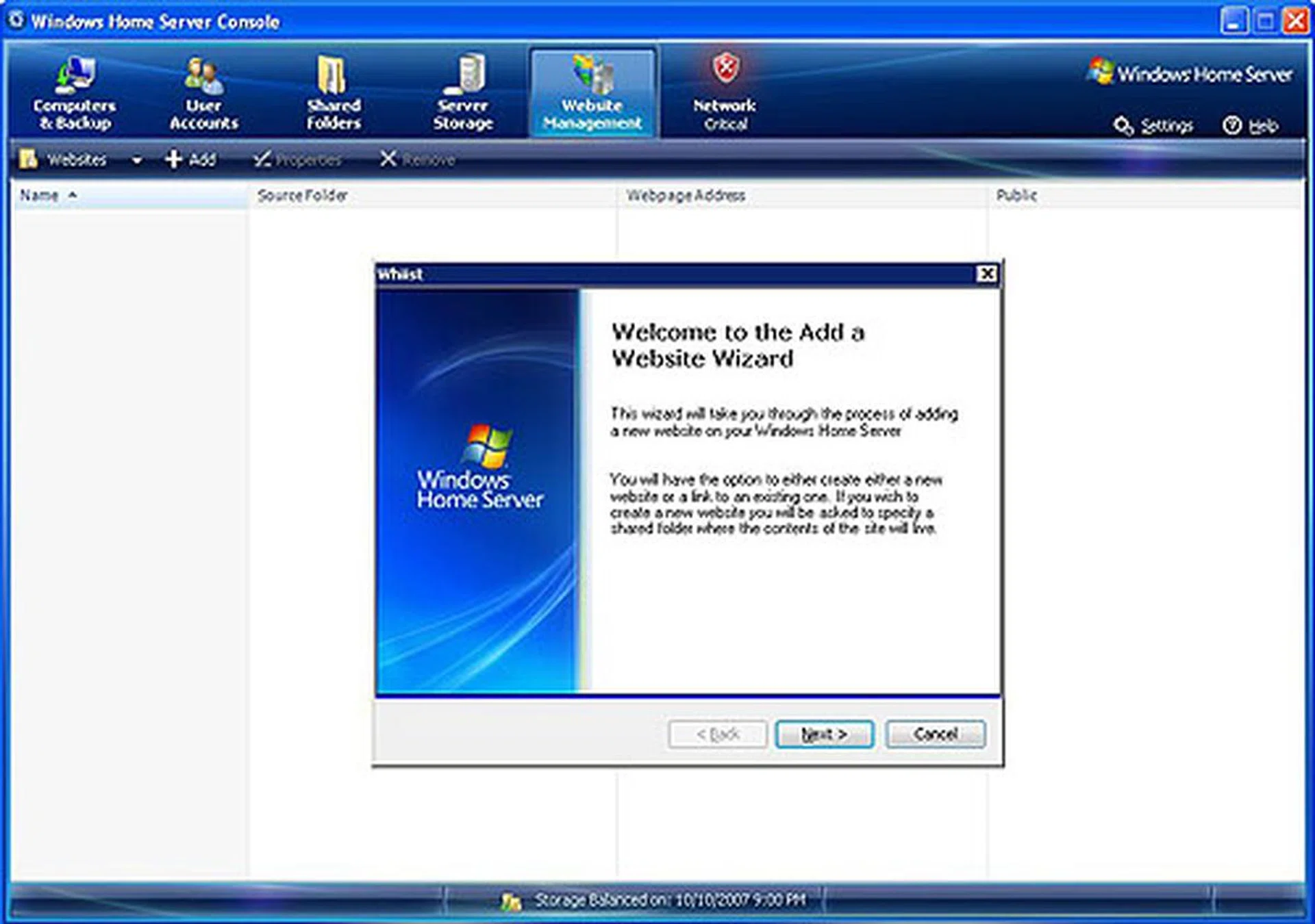 (Click to enlarge.) Whiist can be quickly configured using the wizard in a matter of steps.