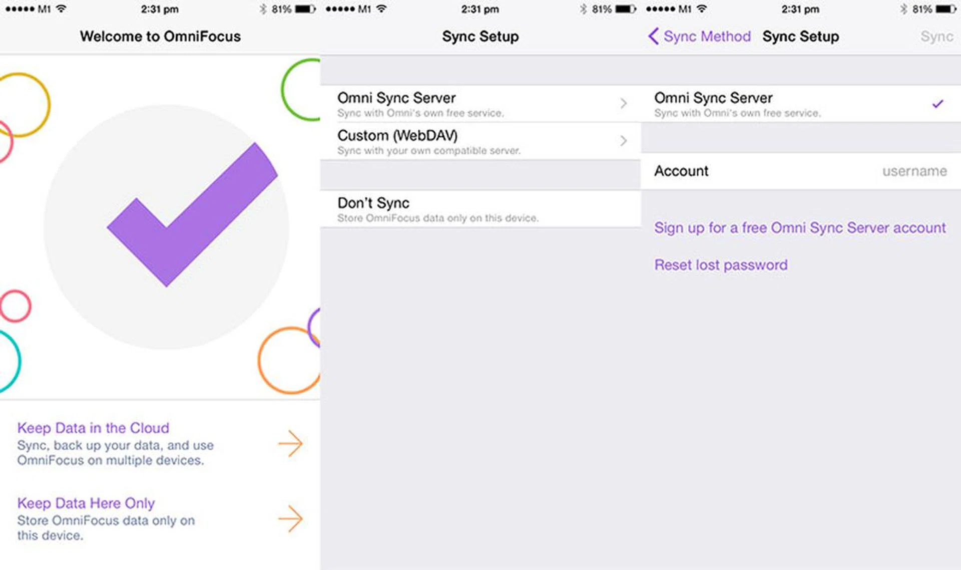 Syncing with Omni Sync Server is free, and it helps to back up your data.