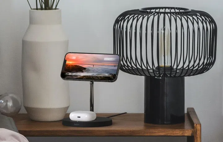 The Belkin BOOST↑CHARGE™ PRO 2-in-1 Wireless Charger Stand with MagSafe. <br>Image source: Belkin