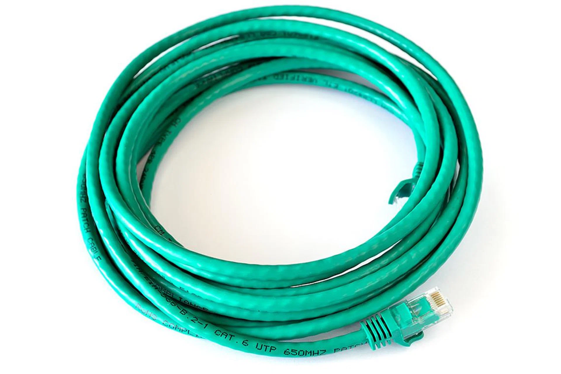 A Cat 6 Ethernet cable. (Image source: Wikipedia.)