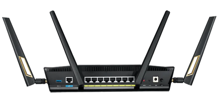 The RT-AX88U has 8 Gigabit Ethernet ports. Count them. (Image source: ASUS)