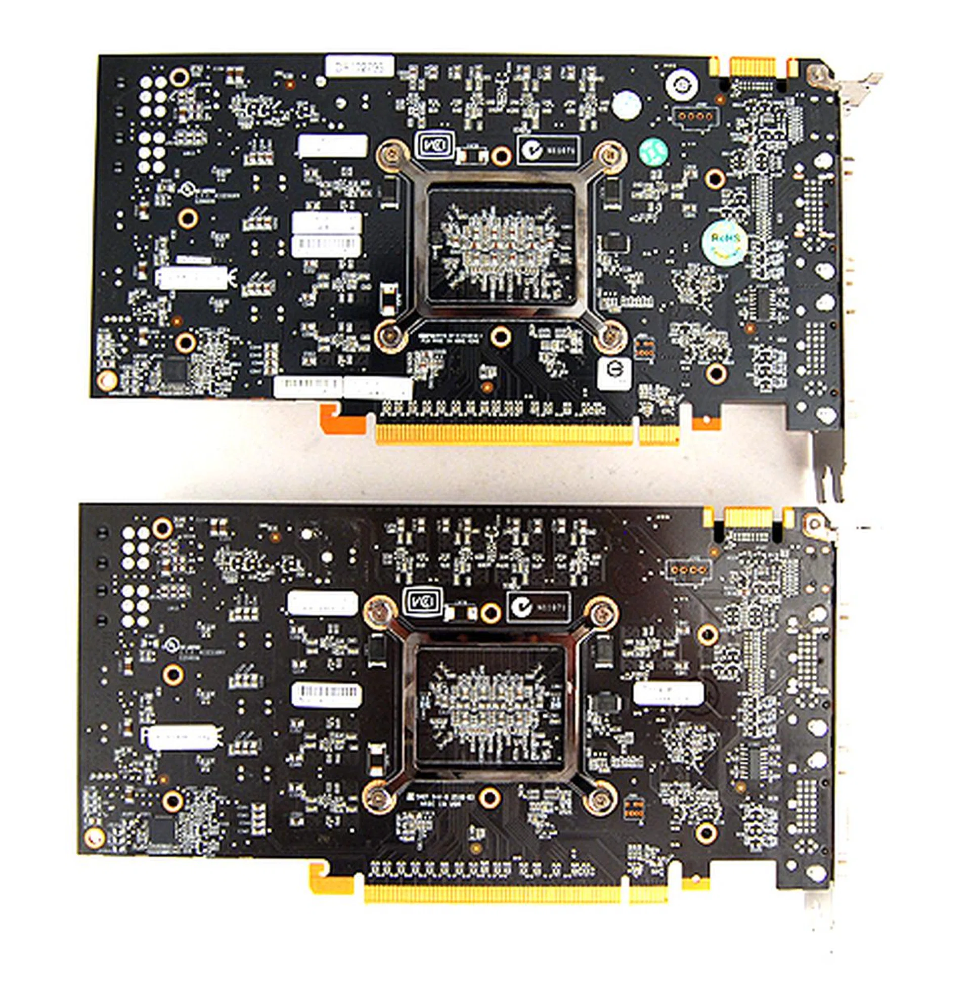 The fins actually take up the upper top portion of the back of the card but there is more than enough clearance.