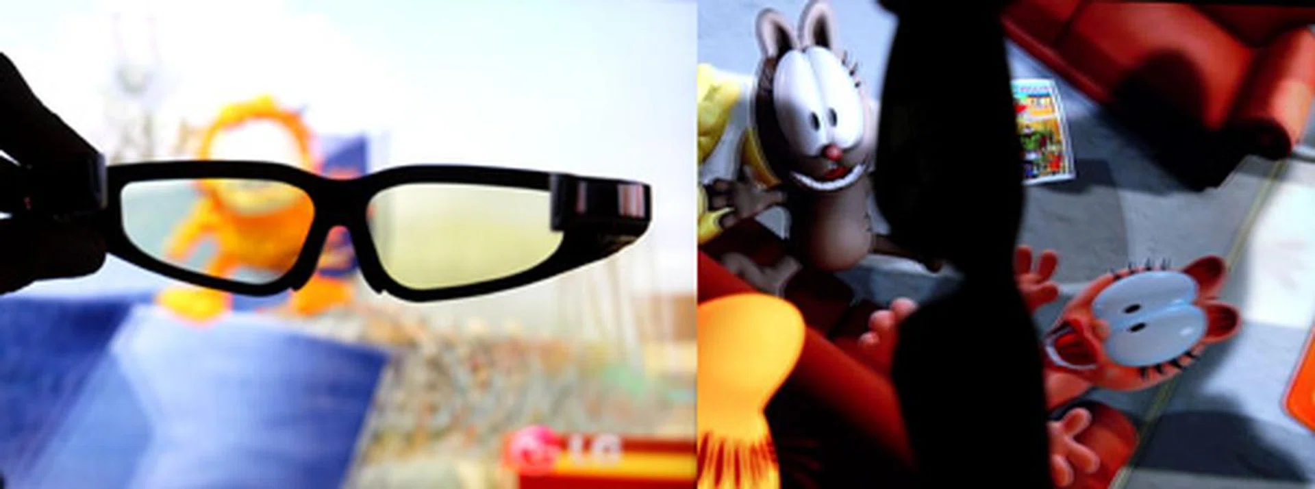 Here's what happened when we rotated the glasses to a vertical position. It began to darken till it turned almost black. This could be an inherent issue with sequential 3D displays and LCD modules. We wouldn't recommend getting your 3D fix whilst lying down.