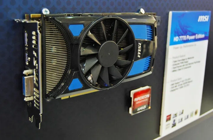 The MSIHD 7770 Power Edition with its Transthermal cooler in a single fan mode.