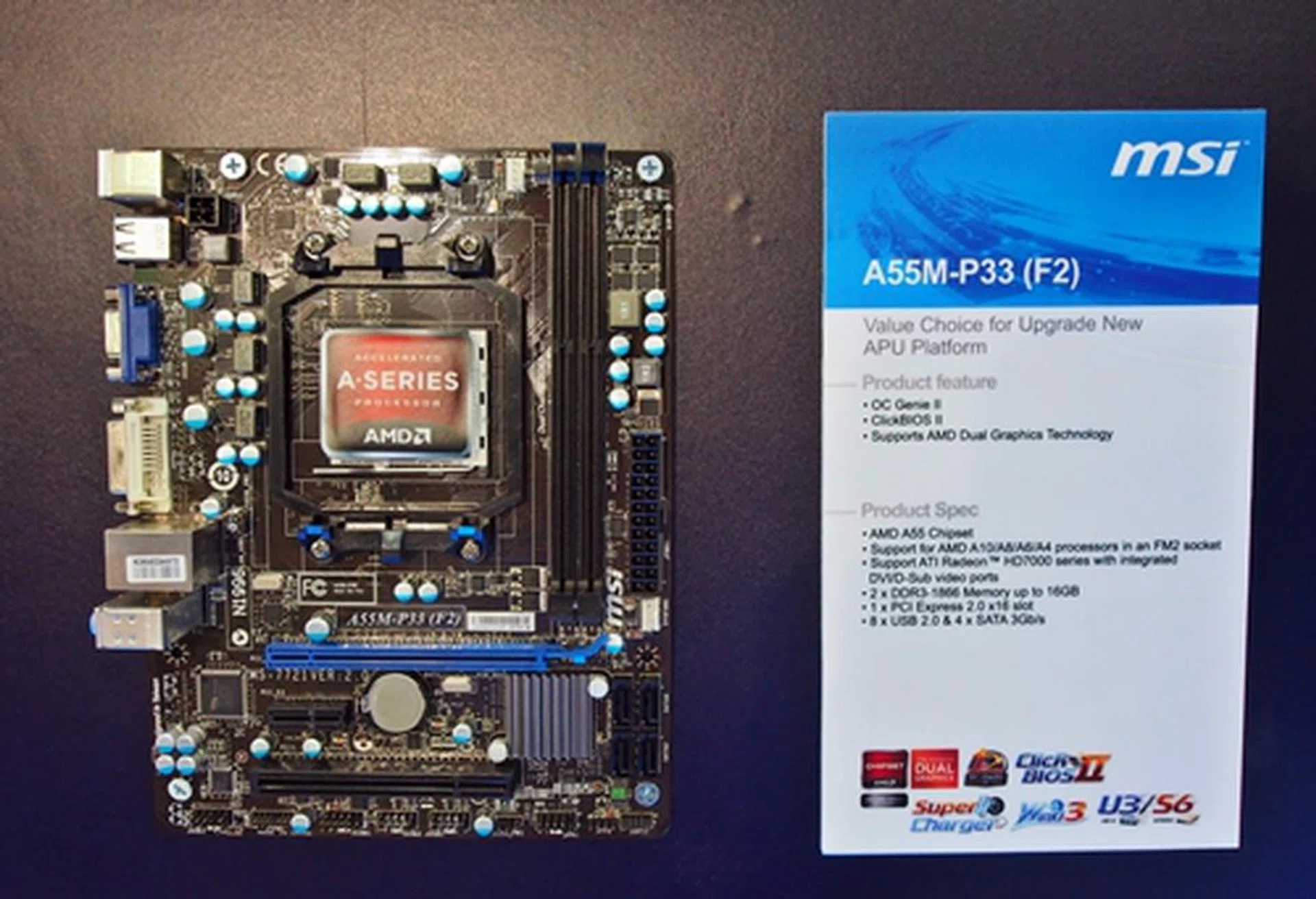 The board has two DIMM slots that can be installed with memory modules that are rated for speeds up to DDR3-1866MHz and a maximum capacity of 16GB.