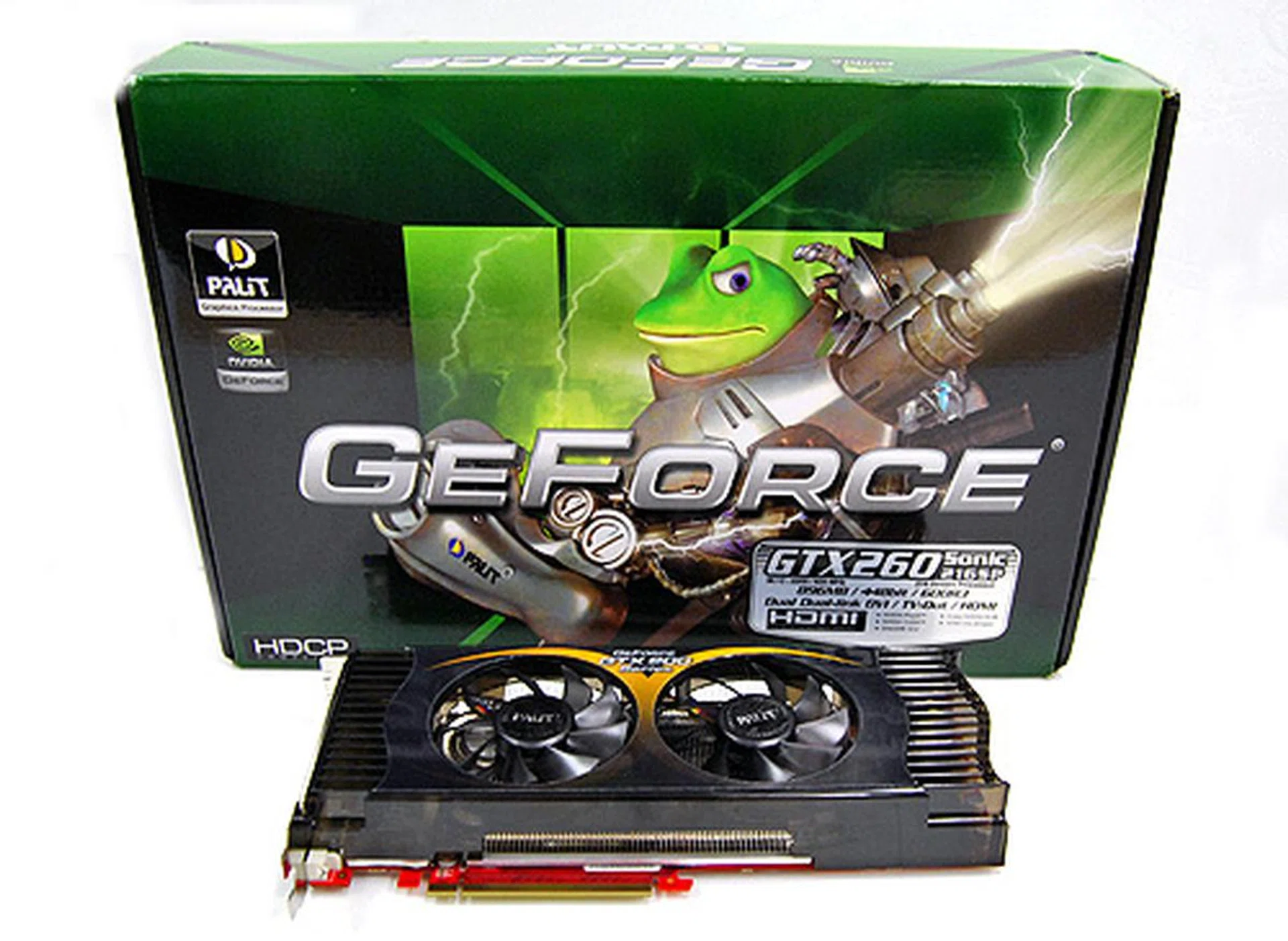 A quick first look at the Palit GeForce GTX 260+ Sonic. See, it has a customized cooler - no more big black bricks!
