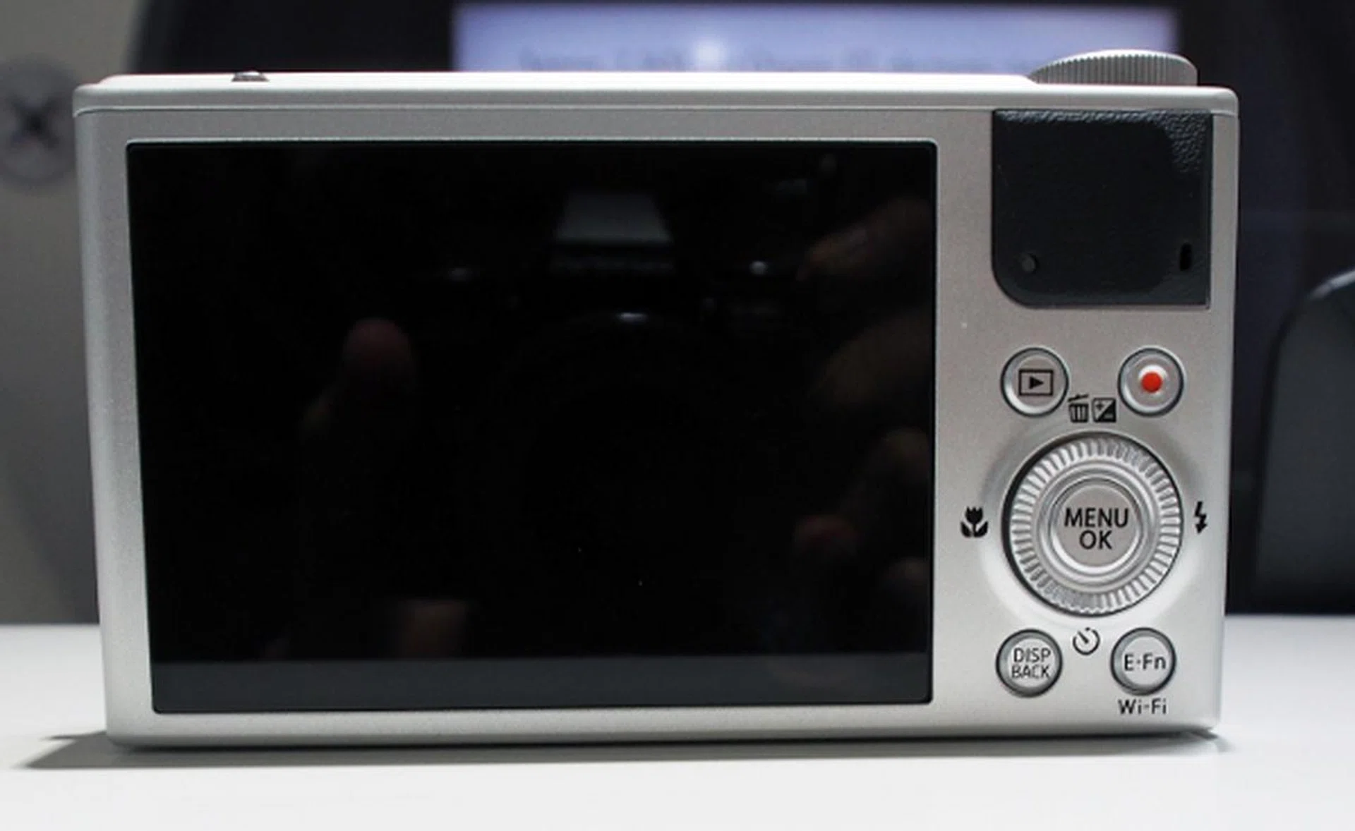 The rear of the camera is dominated by its 3-inch, 920k-dot LCD display. 