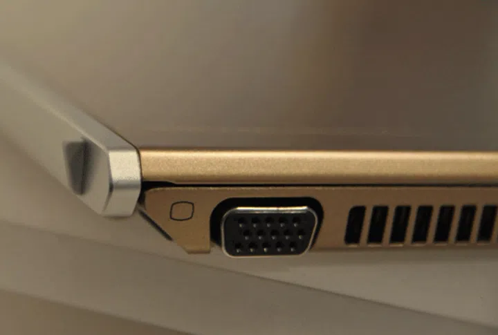 On the right side of the machine, you will find the ever important VGA port, as well as the vents for cooling the unit. We must say the cooling system works fairly well because while testing the unit, the Sony Vaio Z never really got unbearably hot.