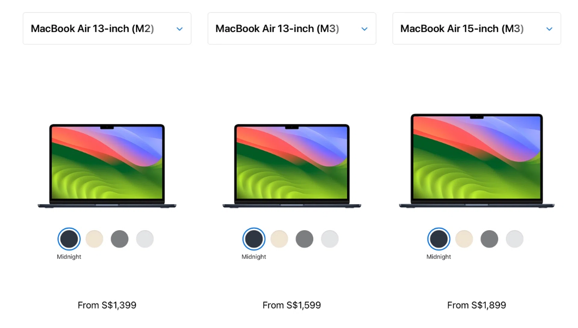 The starting prices look attractive, but they all only come with 8GB of memory.