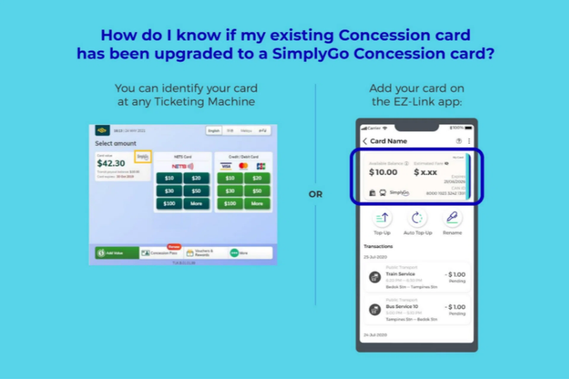 EZ-Link app now supports SimplyGo concession cards.